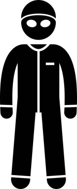 Mayolu adamın minimalist vektör çizimi   