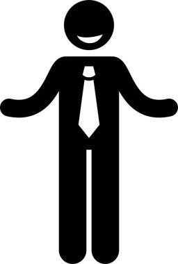 İş adamı karakterinin minimalist vektör çizimi