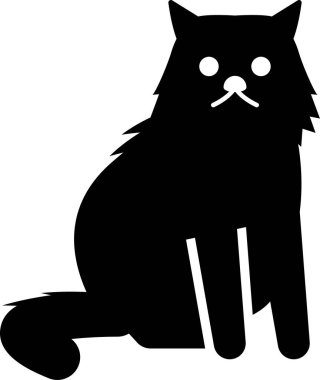 Çizgi film kedisinin minimalist vektör çizimi