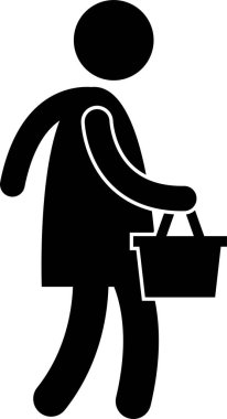 Alışveriş insanı kavramının minimalist vektör illüstrasyonu 