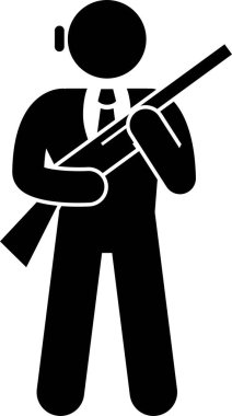 korumanın siyah minimalist vektör çizimi