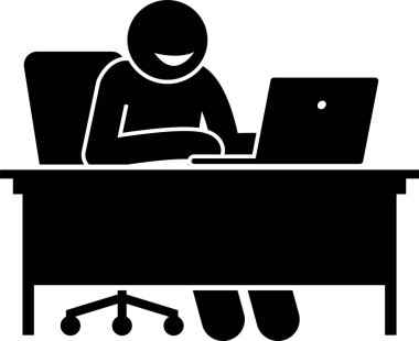 İnternette gördüğü ve okuduğu şeylere karşı bilgisayar tepkilerini kullanan bir adam. Dizüstü bilgisayarında farklı tepkiler veren ve duygularını gösteren bir kişinin vektör çizimleri.