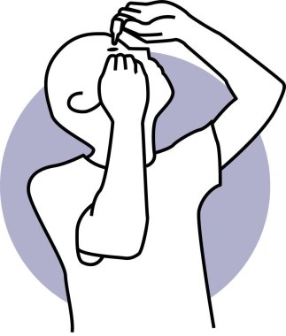 Kişinin minimalist vektör illüstrasyonu gözleri gömer