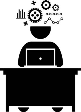 Verimli bir ofis işyerinde çalışan bir yönetici. İşçi mutlu, memnun, başarılı ve işten zevk alıyor. İş adamı kendini rahat, kontrollü hissediyor ve işini özgürce yapıyor..