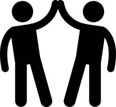 İki arkadaşın minimalist vektör çizimi