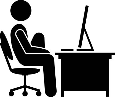 Ofiste bilgisayar ve dizüstü bilgisayarla çalışan bir çalışan. Bu görevler arasında programcı, yazılım mühendisi, destek, çağrı merkezi, müşteri hizmetleri, sekreter, yardım masası, resepsiyonist, çizer ve CEO bulunmaktadır..