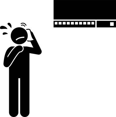 minimalist vektör illüstrasyonu, uygulama sorunu kavramı