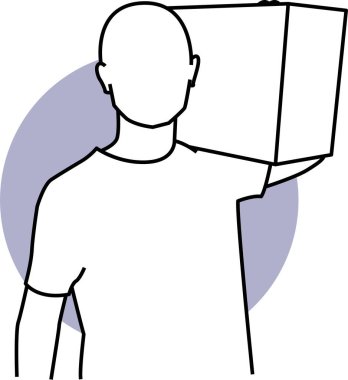 Çemberdeki insanın minimalist vektör çizimi