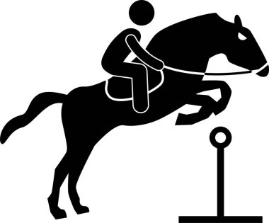 Binicilik at konseptinin minimalist vektör illüstrasyonu 