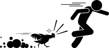 Minimalist vektör çizimi, hayvan saldırısı konsepti