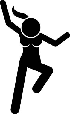 Temel Kadın Atlama ve Oturma Eylemleri ve Pozisyonları. Sanatsal çalışmalar, farklı hareket ve duruşlarda zıplayan ve oturan bir kadın tasvir ediyor..