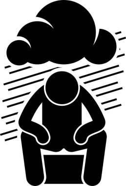 Minimalist vektör çizimi, bipolar bozukluk kavramı