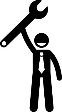 İş adamı karakterinin minimalist vektör çizimi