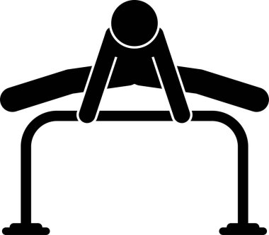 Beden eğitimi ikonunda kişinin vektör illüstrasyonu