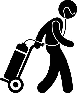 Yaşam destek ekipmanları konseptinin minimalist vektör illüstrasyonu