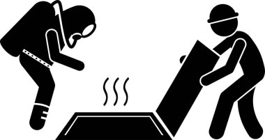 Organizatör ve dalış konseptinin minimalist vektör illüstrasyonu