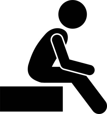 Sandalyede Otururken Pozisyonlar İnsan Adam Yapıştırıcı Yapıştırıcı Resim Simgeleri 