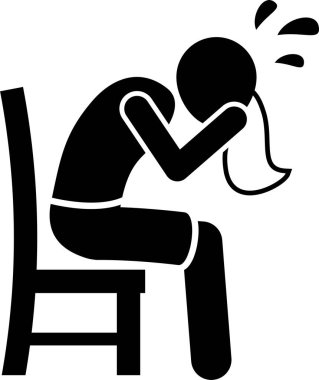 Minimalist vektör çizimi, alzheimer, bunama kavramı