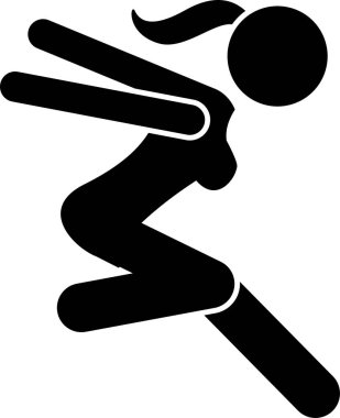 Temel Kadın Atlama ve Oturma Eylemleri ve Pozisyonları. Sanatsal çalışmalar, farklı hareket ve duruşlarda zıplayan ve oturan bir kadın tasvir ediyor..