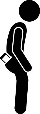 Akıllı telefon kullanan adamın minimalist vektör çizimi