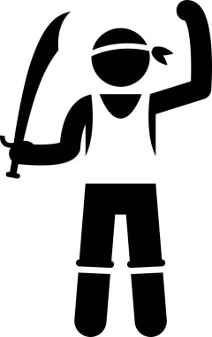 Korsan konseptinin minimalist vektör illüstrasyonu