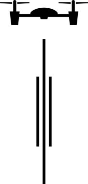 İnsansız hava aracı konseptinin minimalist vektör illüstrasyonu 
