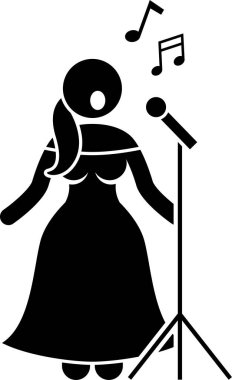 Müzikal, dans ve tiyatro gösterisi için sahne sanatçıları. Pictogram bale, dansçılar, müzik grubu, pandomim ve şarkıcıları betimler..