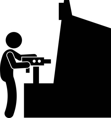 Minimalist vektör illüstrasyonu, lunapark konsepti