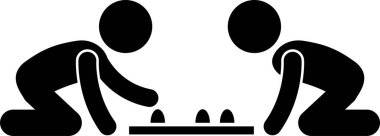 Geleneksel ve Modern Oyunlar Oynayan Çocuklar Şekil Resim Çizimi Simgesi Clipart