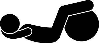 Beden eğitimi ikonunda kişinin vektör illüstrasyonu