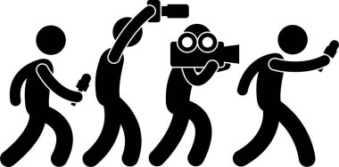 Gazeteci kavramının minimalist vektör illüstrasyonu