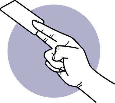 İnsan eliyle tutuş kartının minimalist vektör çizimi 