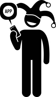 Farklı işler, meslekler ve çeşitli endüstrilerden insanlar işleri için mobil uygulama kullanıyorlar. Şef, garson, hademe, dadı, hizmetçi, postacı, fabrika işçisi ve akıllı telefon uygulaması kullanan çiftçi..