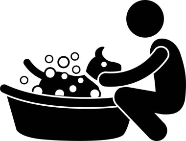 Köpek eğitimi kavramının minimalist vektör illüstrasyonu 