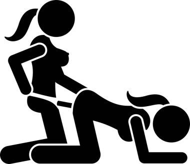 lezbiyen çift konsept simgesi, vektör illüstrasyonu