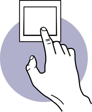Düğme kullanılarak elde minimalist vektör illüstrasyonu