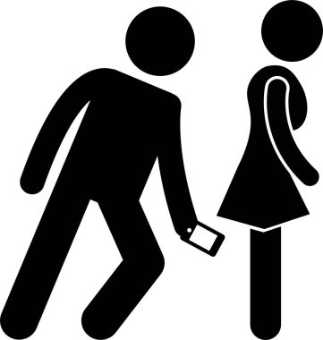 Sapık takipçi kavramının minimalist vektör çizimi