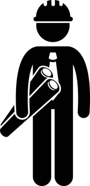 Minimalist vektör çizimi, yol yapım işçisi