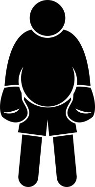 Minimalist vektör illüstrasyonu, boks sporu kavramı