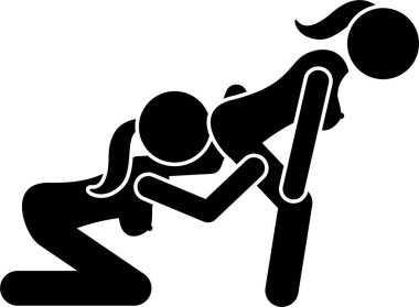 lezbiyen çift konsept simgesi, vektör illüstrasyonu