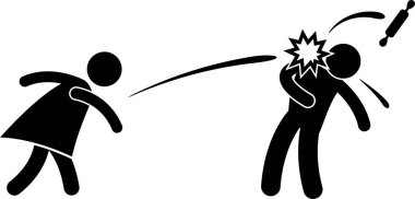 Minimalist vektör illüstrasyonu, küfürbaz eş kavramı