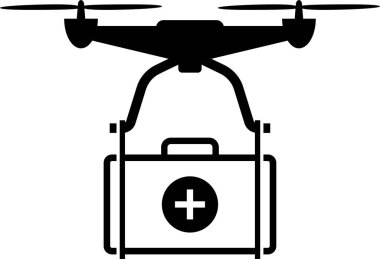 İnsansız hava aracı konseptinin minimalist vektör illüstrasyonu 