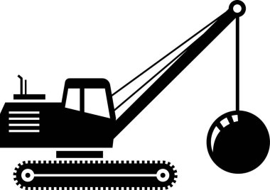 İnşaat aracının minimalist vektör illüstrasyonu 