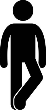 ayakta duran adamın minimalist vektör illüstrasyonu