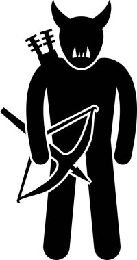 Kötü karakterin minimalist vektör çizimi