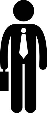 İş adamı karakterinin minimalist vektör çizimi