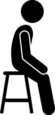 Sandalyede Otururken Pozisyonlar İnsan Adam Yapıştırıcı Yapıştırıcı Resim Simgeleri 