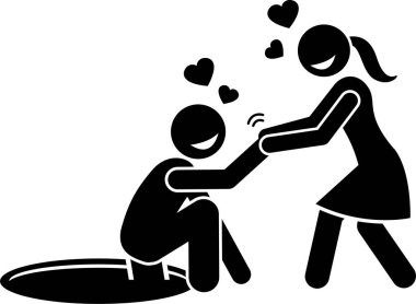 Sevgili kavramının minimalist vektör illüstrasyonu