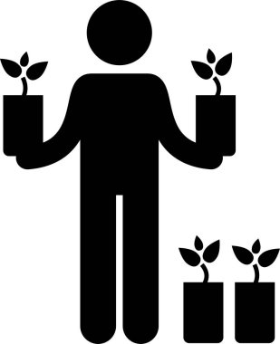 Bahçıvanın siyah minimalist vektör çizimi