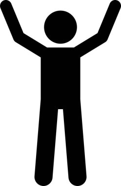 İnsan vücudu jest konseptinin minimalist vektör illüstrasyonu